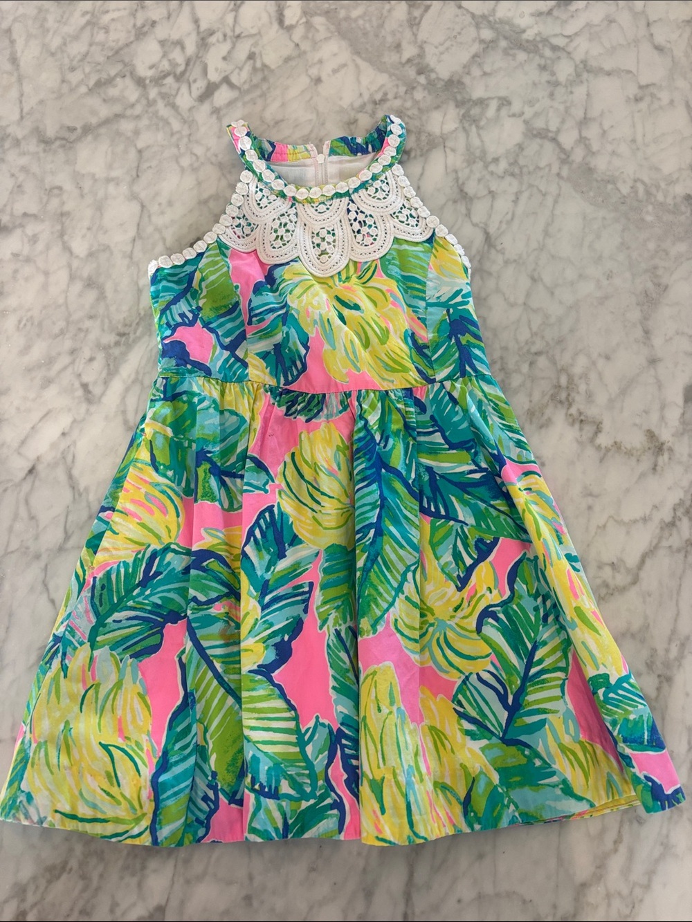 Lilly Pulitzer Sleeveless Tropical Leaf Dress